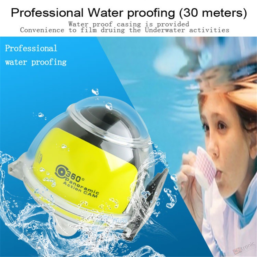 Camera Thể Thao Toàn Cảnh  360° V1 4K Ultra HD Wifi -  Chống Nước 30M | BigBuy360 - bigbuy360.vn