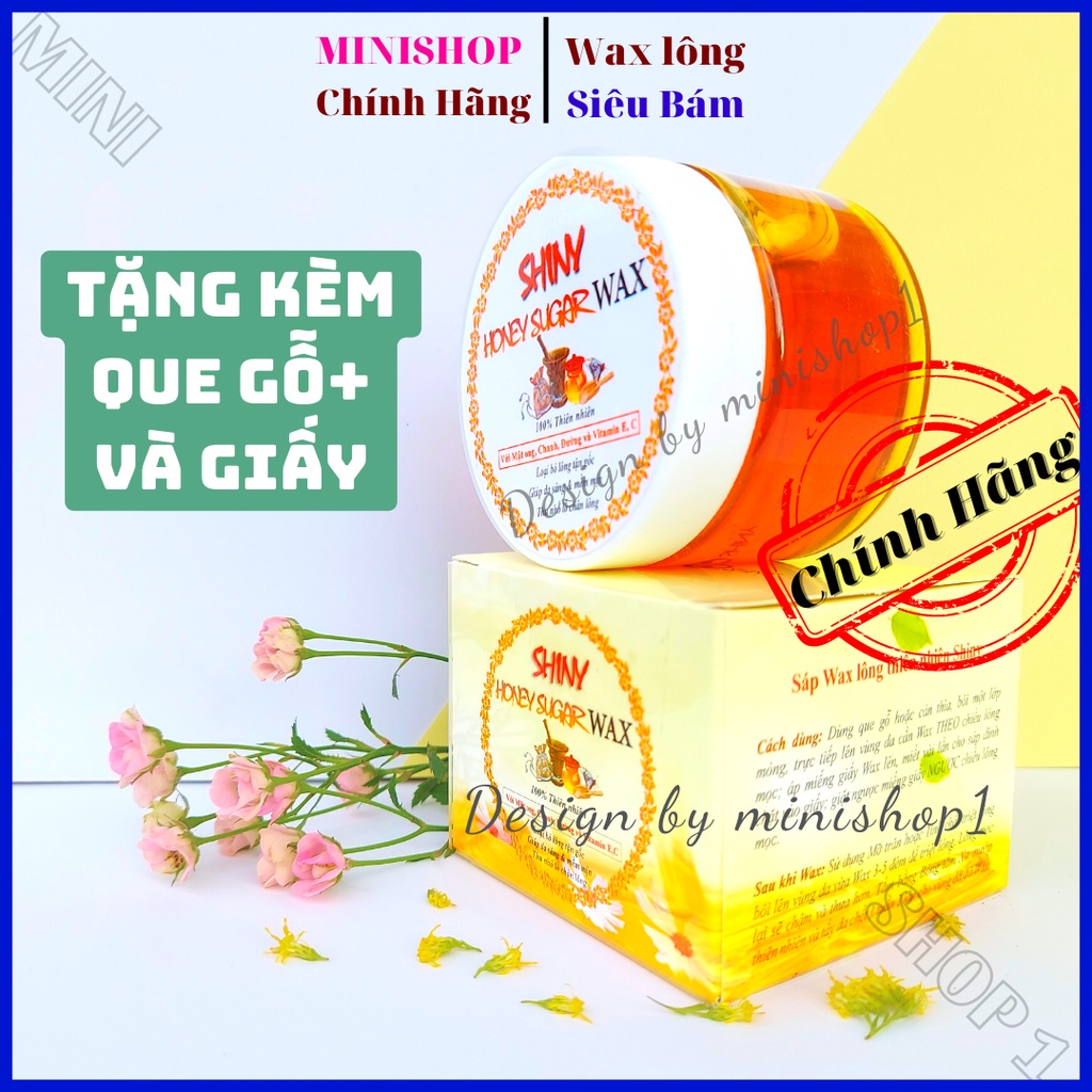 Wax lông nách, tẩy lông chân tay SHINY handmade 250g, tặng kèm que và giấy wax