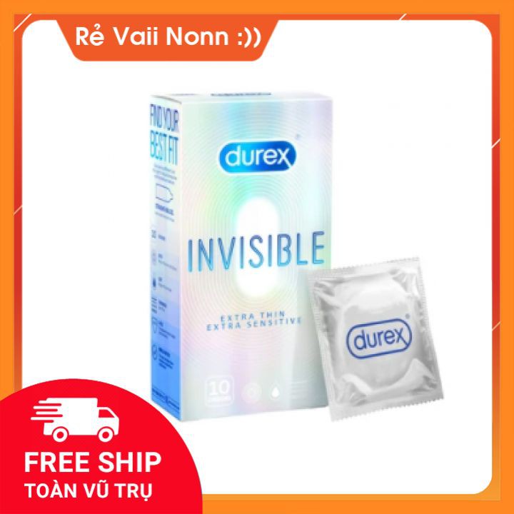 [COMBO] 2 hộp Bao cao su SIÊU MỎNG ÔM SÁT Durex Invisible TẶNG 1 Gel Play 50 ml