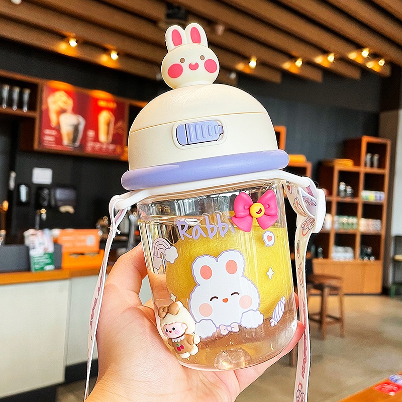 Bình nước có dây đeo dễ thương sáng tạo cho bé size 400ml
