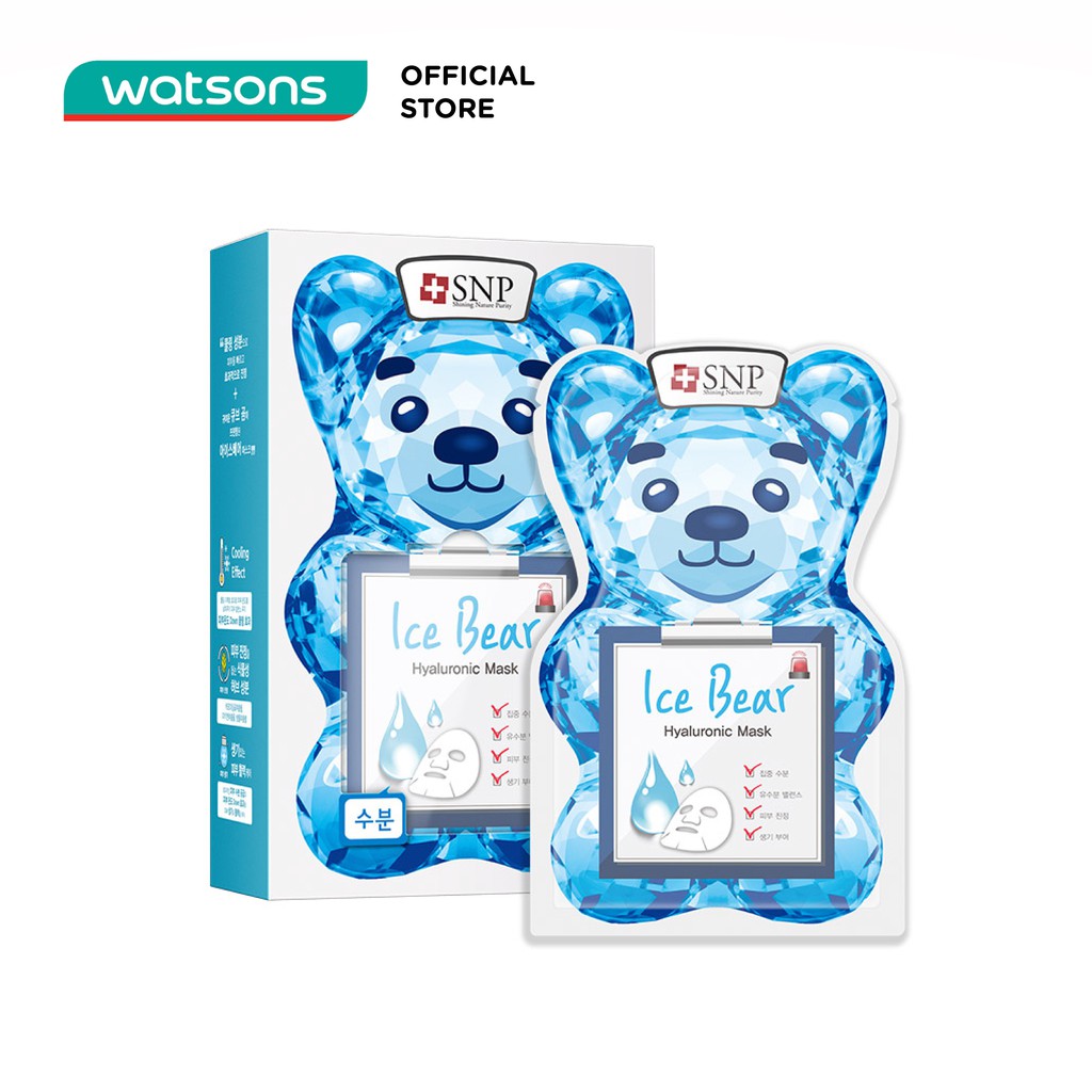 Mặt Nạ Dưỡng Ẩm Hình Gấu Băng SNP Ice Bear Hyaluronic Mask 33ml