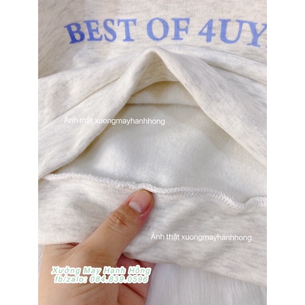Bộ đồ mùa đông quần nhung tăm SIGNATURS, áo sweater form rộng tay bồng cá tính Ulzzang