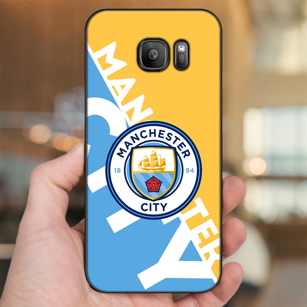 Ốp lưng Samsung S6, S6 Edge, S6 Edge Plus, S7, S7 Edge viền đen in hình Manchester City MC