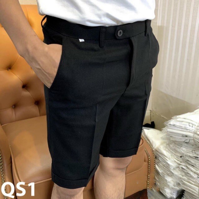 Quần Short Nam Vải Cotton Co Giãn Nhẹ Dáng Công Sở Tây Âu Vnicestore
