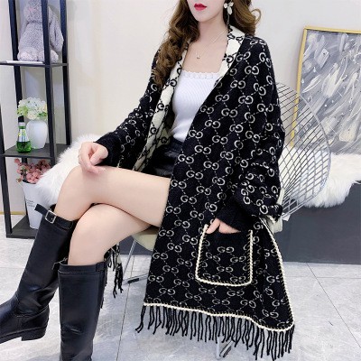 Áo len nữ đẹp, Áo khoác len nữ giả khăn choàng quý phái lịch lãm