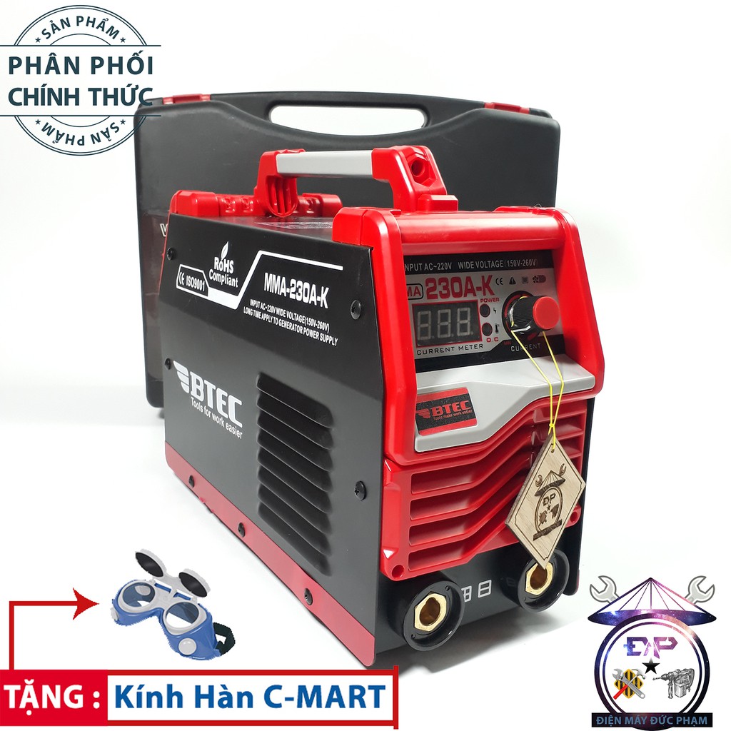 Máy Hàn điện tử inventer BTEC MMA-230A-K ( 150V - 260V xác lớn hàn liên tục que 3.2mm )