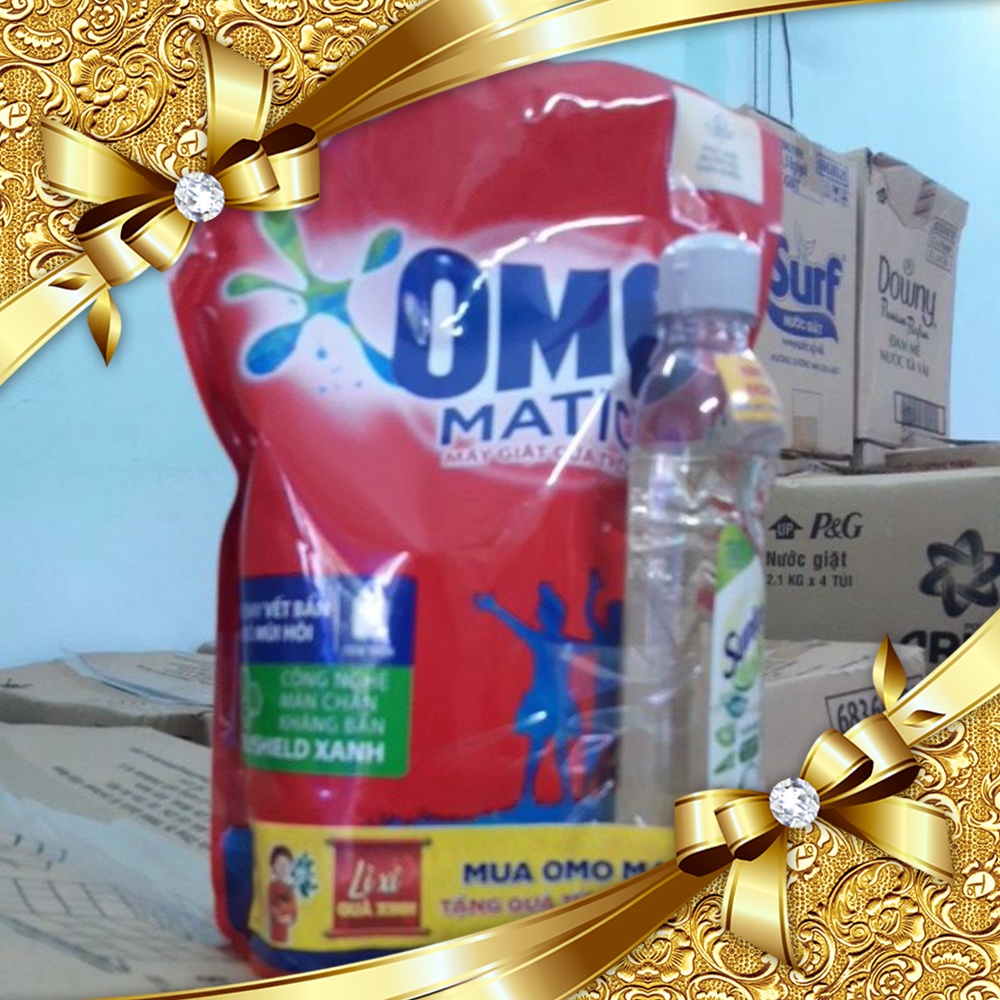 NƯỚC GIẶT OMO MATIC MÁY GIẶT CỬA TRÊN 2.2KG TẶNG chai SUNLIGHT 370ML