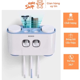 Bộ nhả kem đôi tự động ecoco 4 cốc,kệ nhả kem đánh răng ECO đa năng tiện lợi