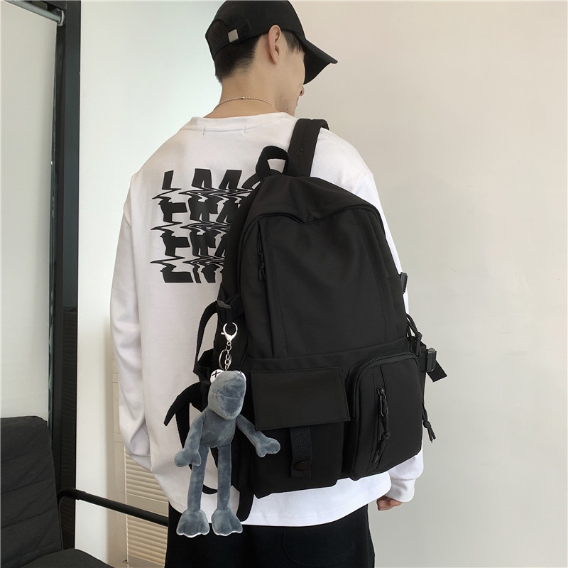 Balo nam nữ vải dù mịn ulzzang đi học thời trang nhiều ngăn đựng laptop 15.6 inch BL10