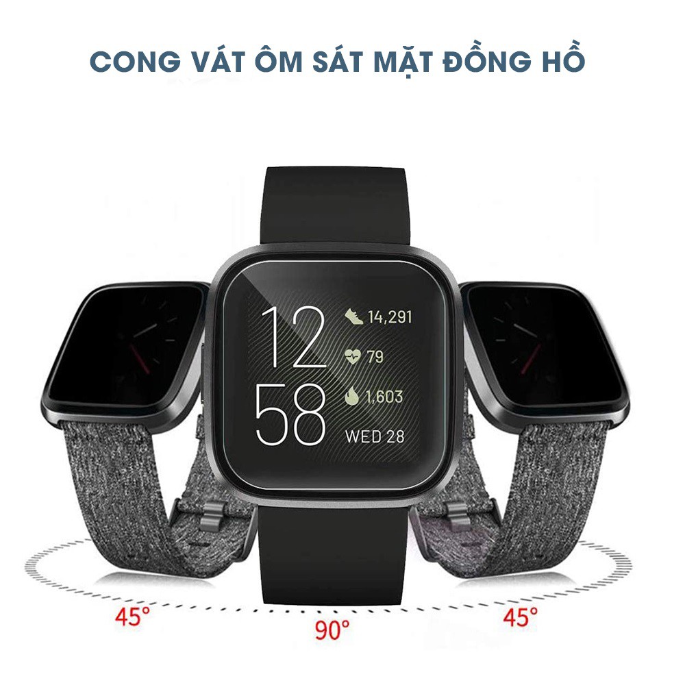 Kính cường lực đồng hồ Fitbit Versa chính hãng Gor trong suốt full màn hình bộ 2 chiếc