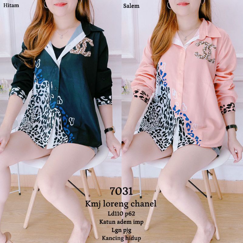 Áo Sơ Mi Cotton Họa Tiết Rằn Ri Nhập Khẩu Trung Quốc Chất Lượng Cao 7031 Cho Nữ