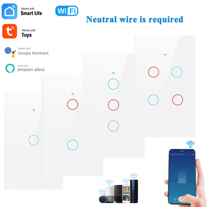 Công tắc thông minh điều khiển từ xa wifi - blue - Tuya Smart