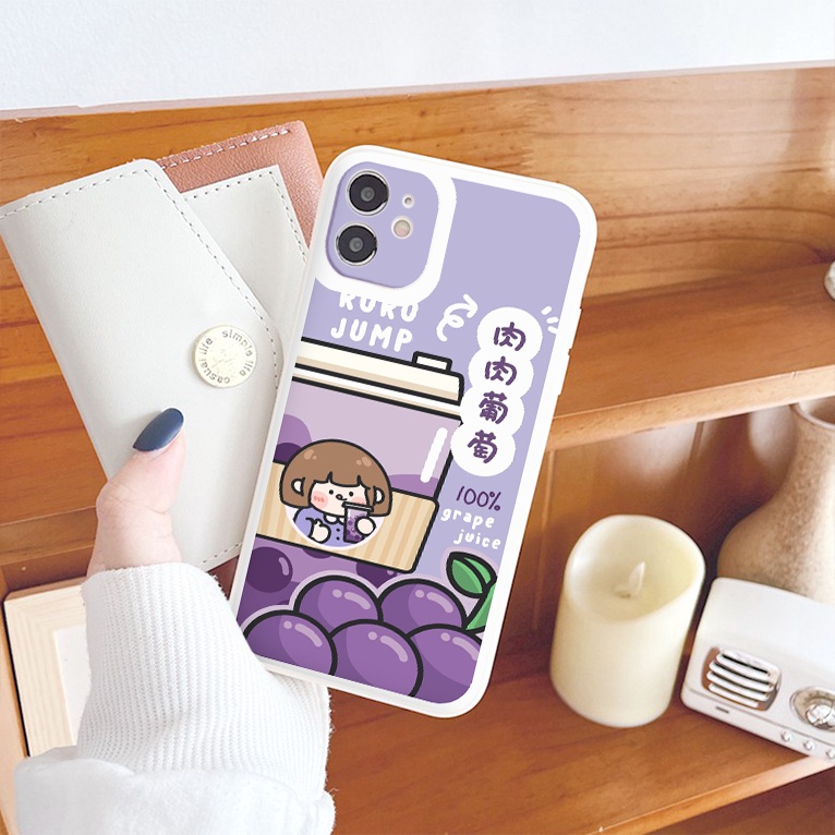 Ốp lưng iphone NHO TÍM cạnh vuông chống sốc cho iphone 7plus 8plus x xsmax 11pro max 12pro 12promax13promax tr1128