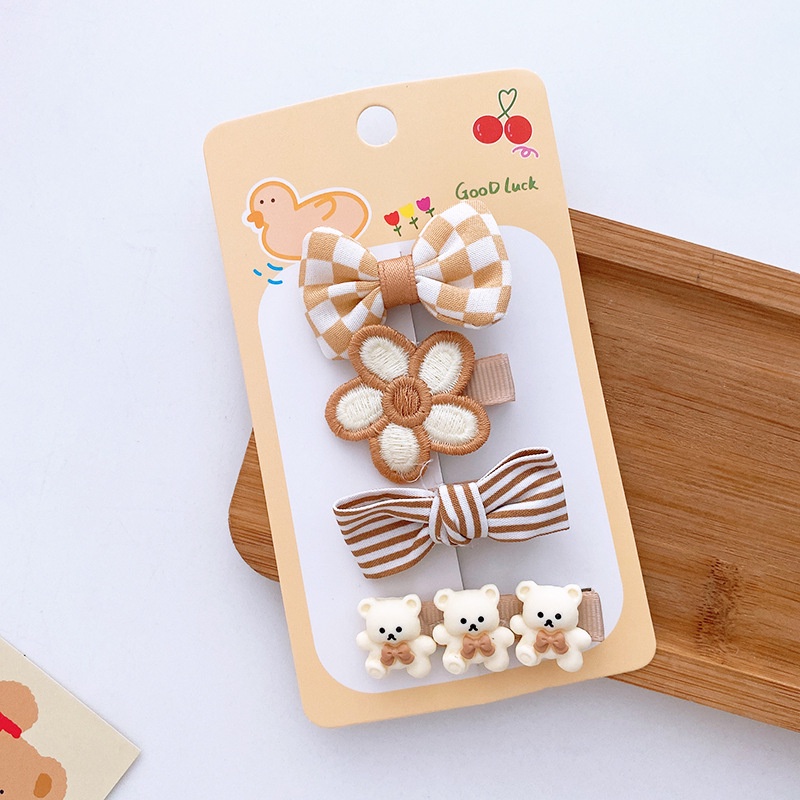 Set 4 Kẹp Tóc Nơ Dễ Thương Cho Bé Gái
