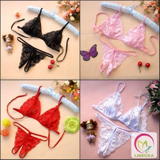 Bộ đồ lót lọt khe hở đáy Ren Mỏng quyến rũ Sexy gợi cảm nhiều màu giá rẻ LIBECKA BDL41