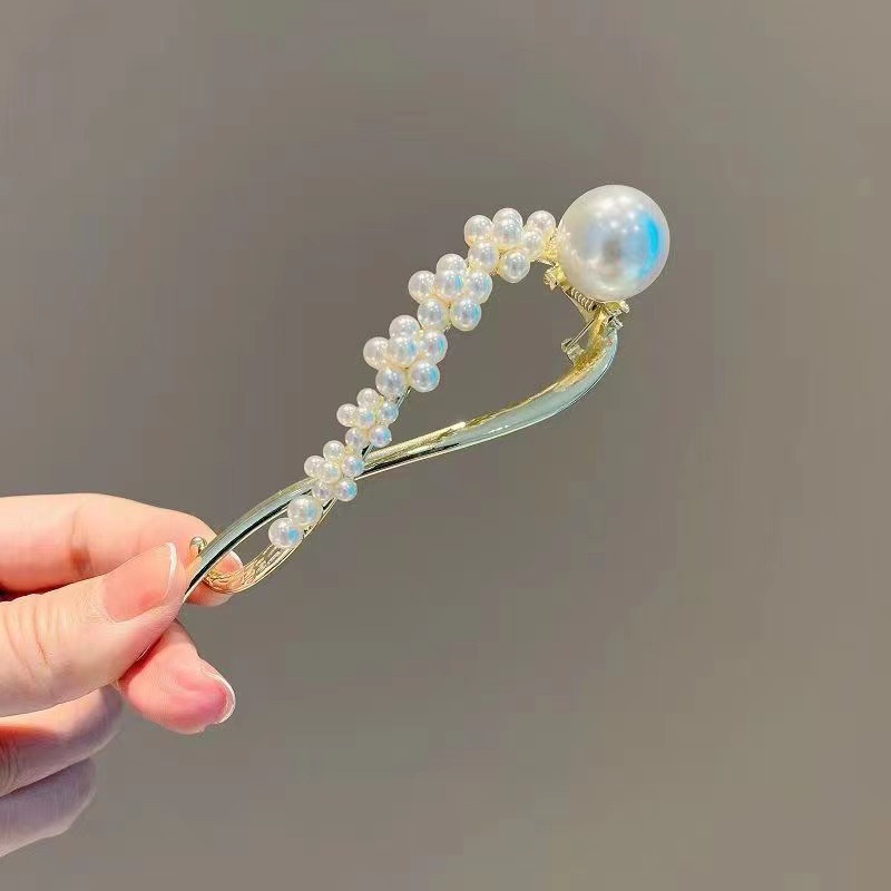 Kẹp Tóc Hình Ếch Đính Ngọc Trai Lấp Lánh