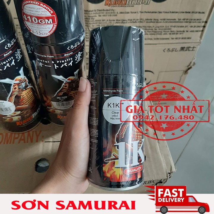 COMBO SƠN SAMURAI MÀU ĐEN BÓNG GỒM LÓT - MÀU - PHỦ BÓNG