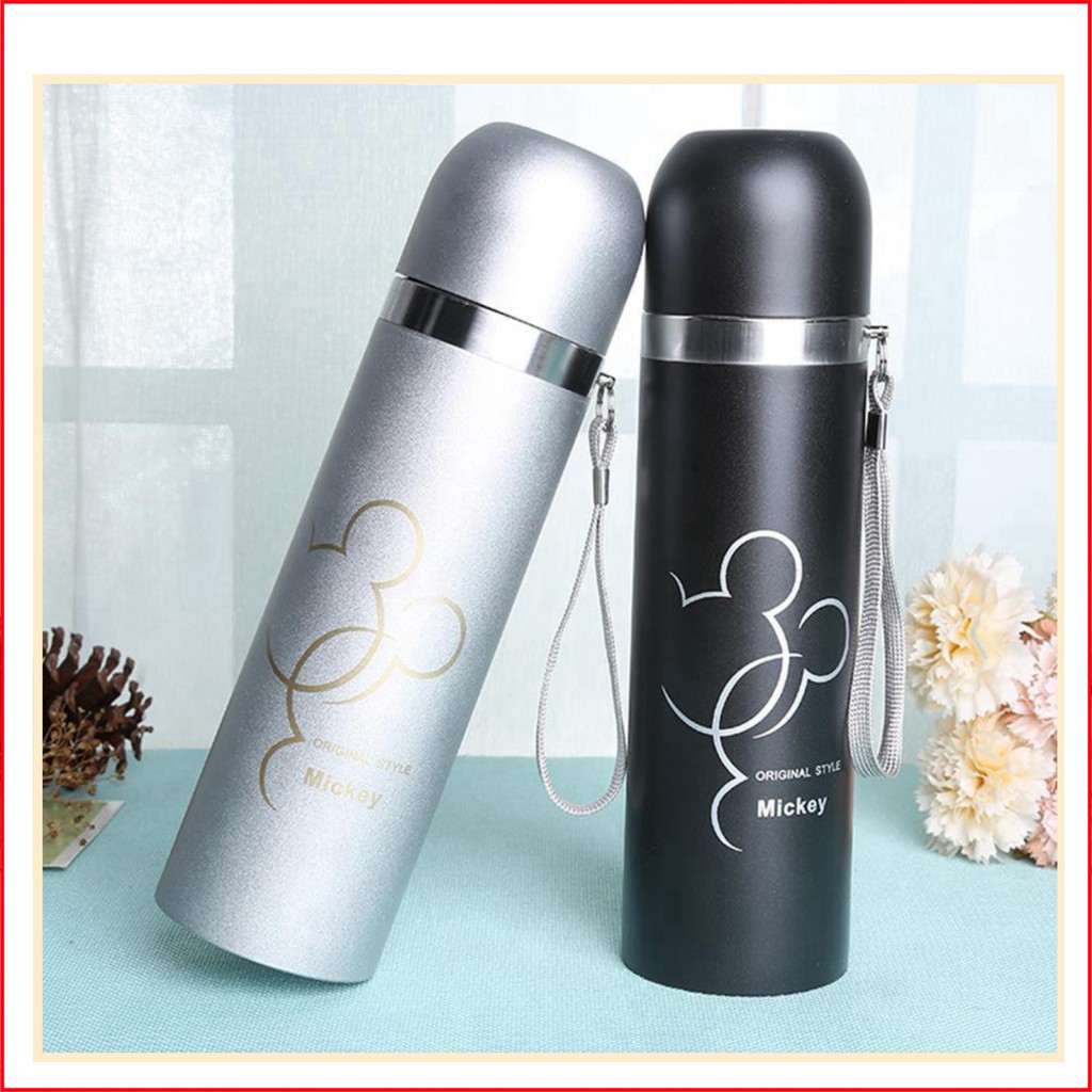 Bình giữ nhiệt 500ml hình in 1 màu Mickey  cách nhiệt