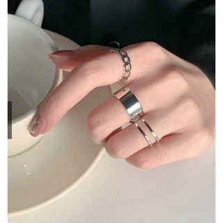 Set 3 nhẫn bạc thời trang Hàn Quốc