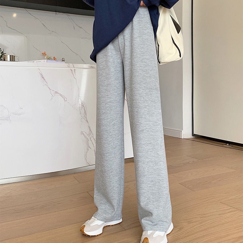 Quần Thể Thao Lưng Cao Ống Rộng Thời Trang Năng Động Cho Nữ