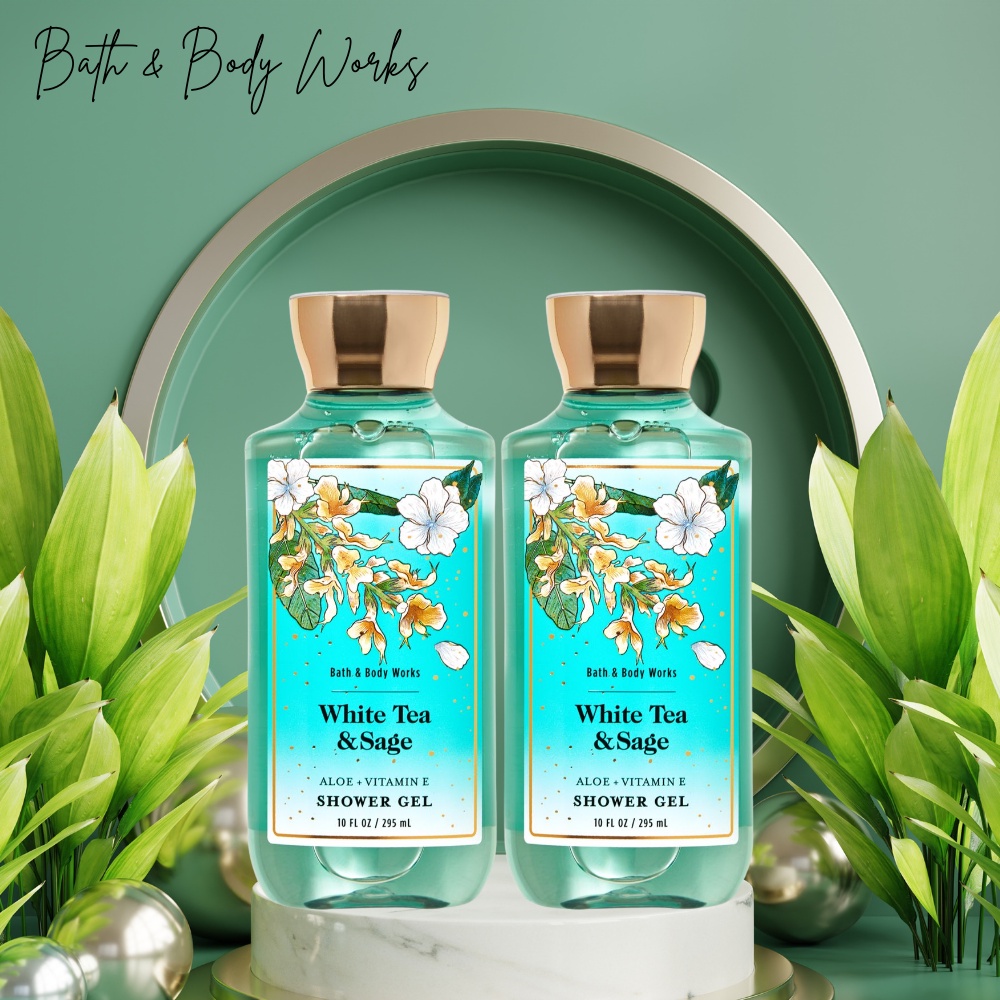 Sữa Tắm Toàn Thân Bath and Body Works White Tea & Sage Cho Làn Da Sạch Thoáng Thơm Mát Chai 295ml