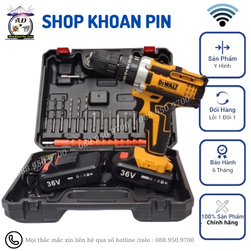 Máy khoan pin Dewalt 36V có búa - 100% lõi đồng ,khoan betong, khoan tường, khoan sắt bắn vít