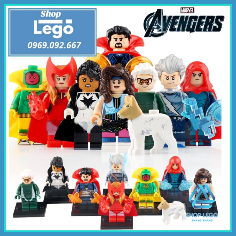 Xếp hình Strange - Speed - Vision - Sparky - Scarlet Witch - Spectrum - Wiccan - Quicksilver Lego Minifigures Xinh X0306