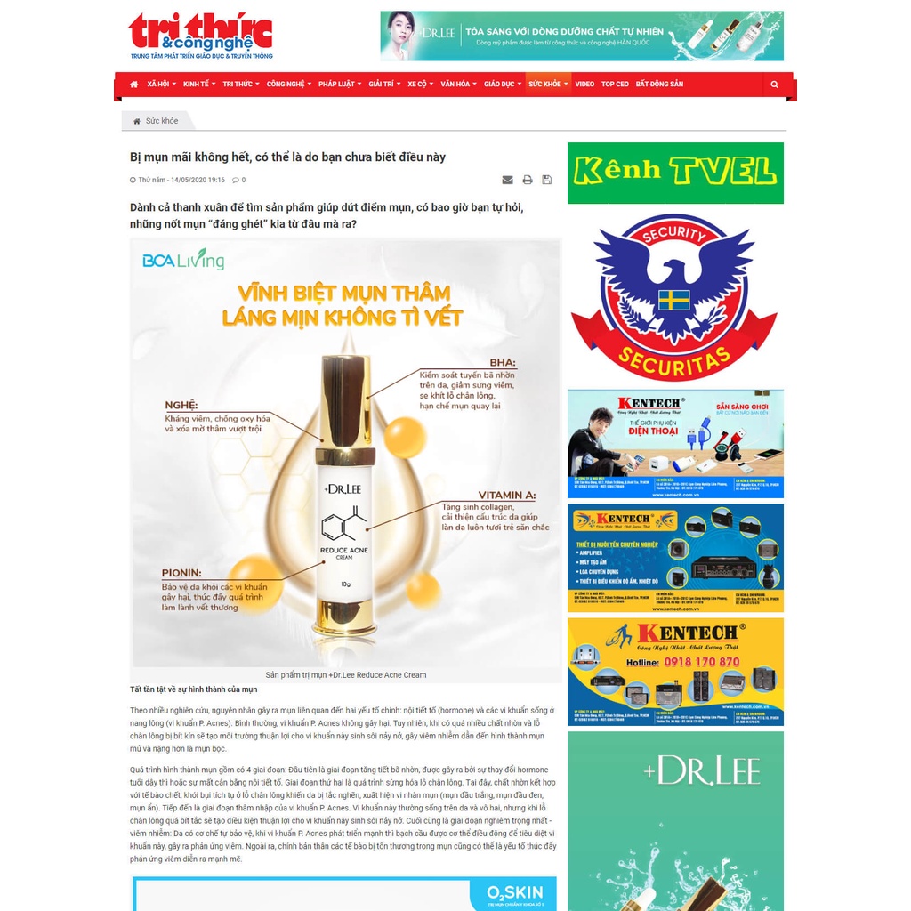 Kem ngừa mụn đẩy nhân mụn, mờ thâm +Dr.Lee Cream.