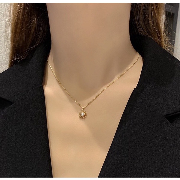 Dây chuyền Vòng cổ Chocker TITAN màu Gold Sun & Moon  HALLA