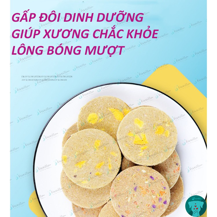 [GIÀU ĐẠM]Thức Ăn Khô Cho Chó Mèo JFamille, Bánh Chả Thịt Trứng 5 Vị, Snack Dinh Dưỡng Cân Bằng.JF115