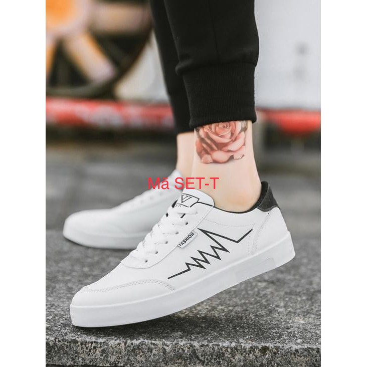 Giày Nam Thể Thao Nam Cao Cấp Hot Trend SPOST Giầy Trắng Sneaker Nam Nữ MÃ SET ĐEN - Hàng Loại 1