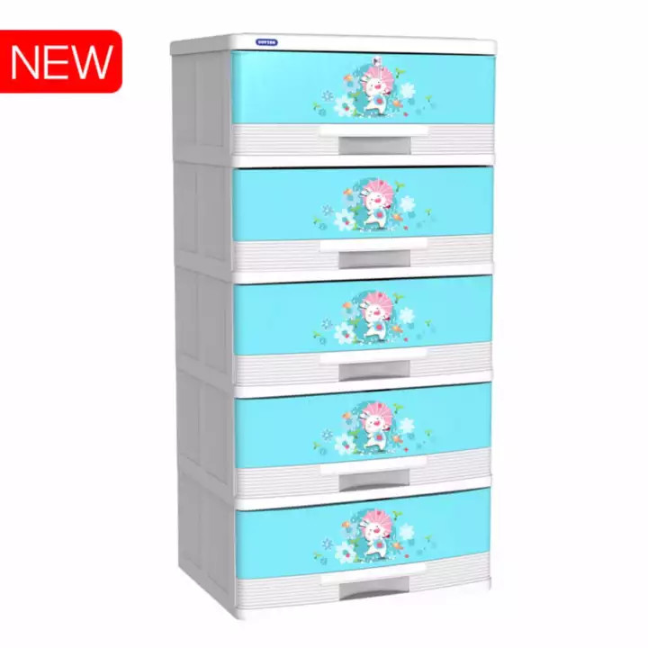 Tủ nhựa Duy Tân Đại Kiểu 5 tầng - chất liệu nhựa PP/ABS kích thước 57 x 47 x 117cm - Họa tiết ngẫu nhiên