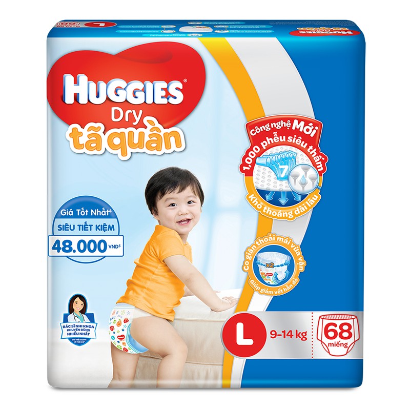 (Đủ Size) Tã Quần Huggies Super Jumbo M74/L68/XL62/XXL56