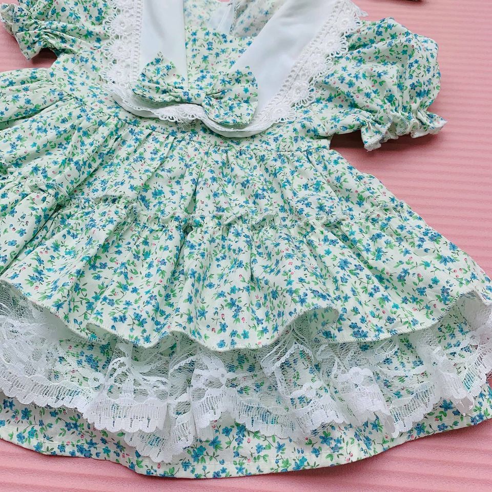 Váy Đầm Công Chúa Cho Bé  - Lolita hoa nhí xanh dương