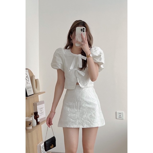 Set váy gấm hoa ly
