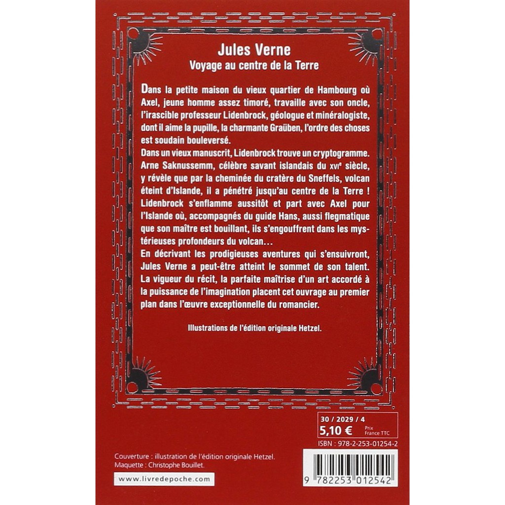 Sách - Tiểu thuyết kinh điển tiếng Pháp: Poche Classiques - Voyage au centre de la Terre - Jules Verne