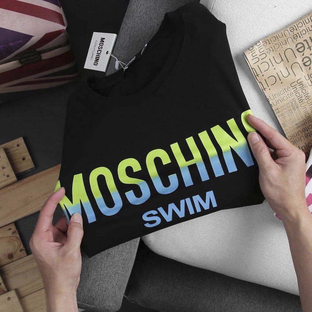 Áo Thun Nam Nữ Chất Cotton Thương Hiệu MOSCHINO SWIM
