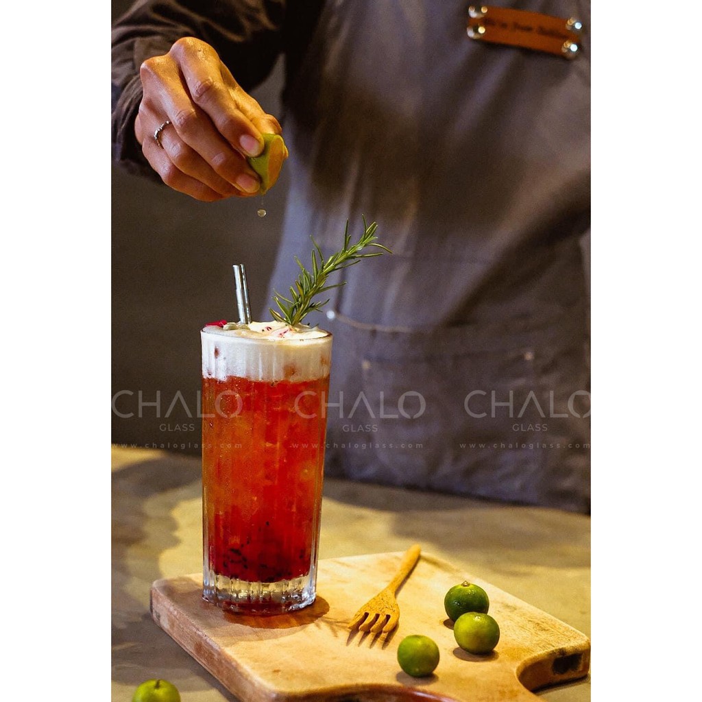 [Made in EU] Ly thủy tinh hoa văn sọc Libbey Flashback Cooler - 473ml - 824353
