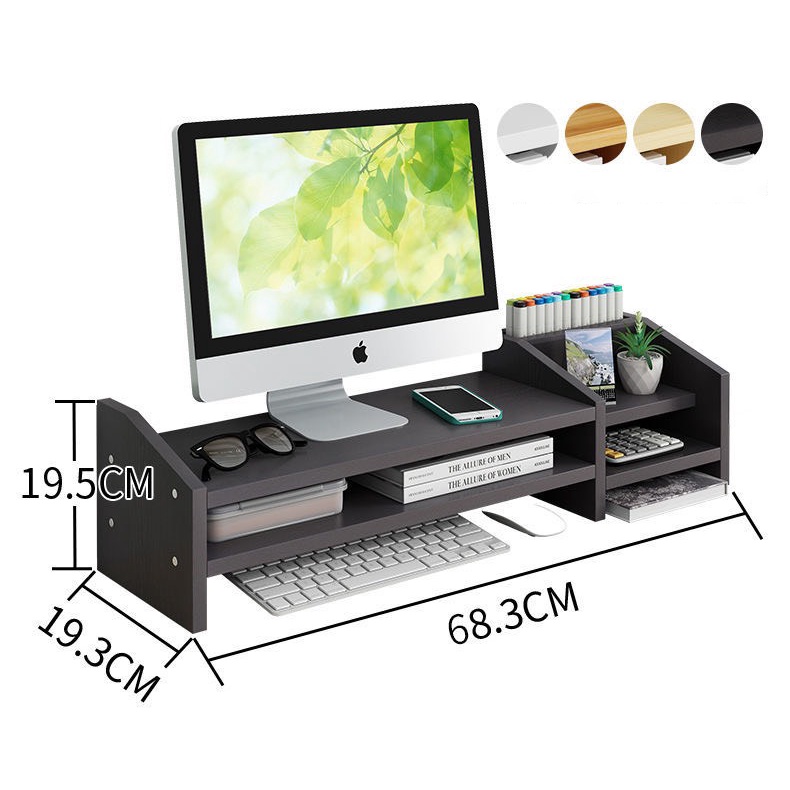 Kệ Để Màn Hình Máy Tính - Laptop Để Bàn Bằng Gỗ Trơn Kiểu Dáng Đơn Giản Tiện Dụng Giá Rẻ NTK05 Home Decor Store