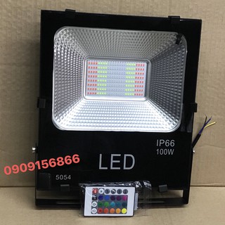 Đèn pha led 100w đổi màu