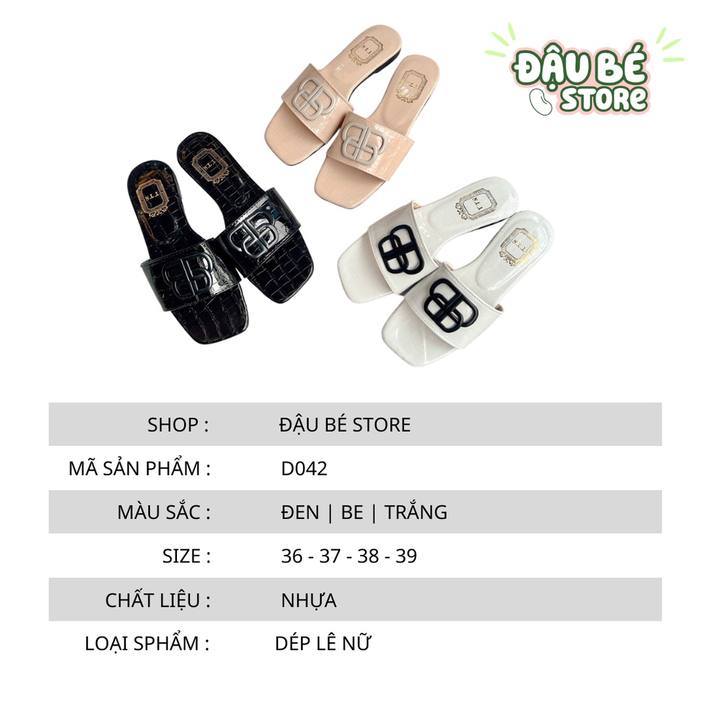 Dép Lê Nữ Bb Đế Bệt Thời Trang - Dép Quai Ngang Hở Mũi Hottrend 2022 - Daube - D042