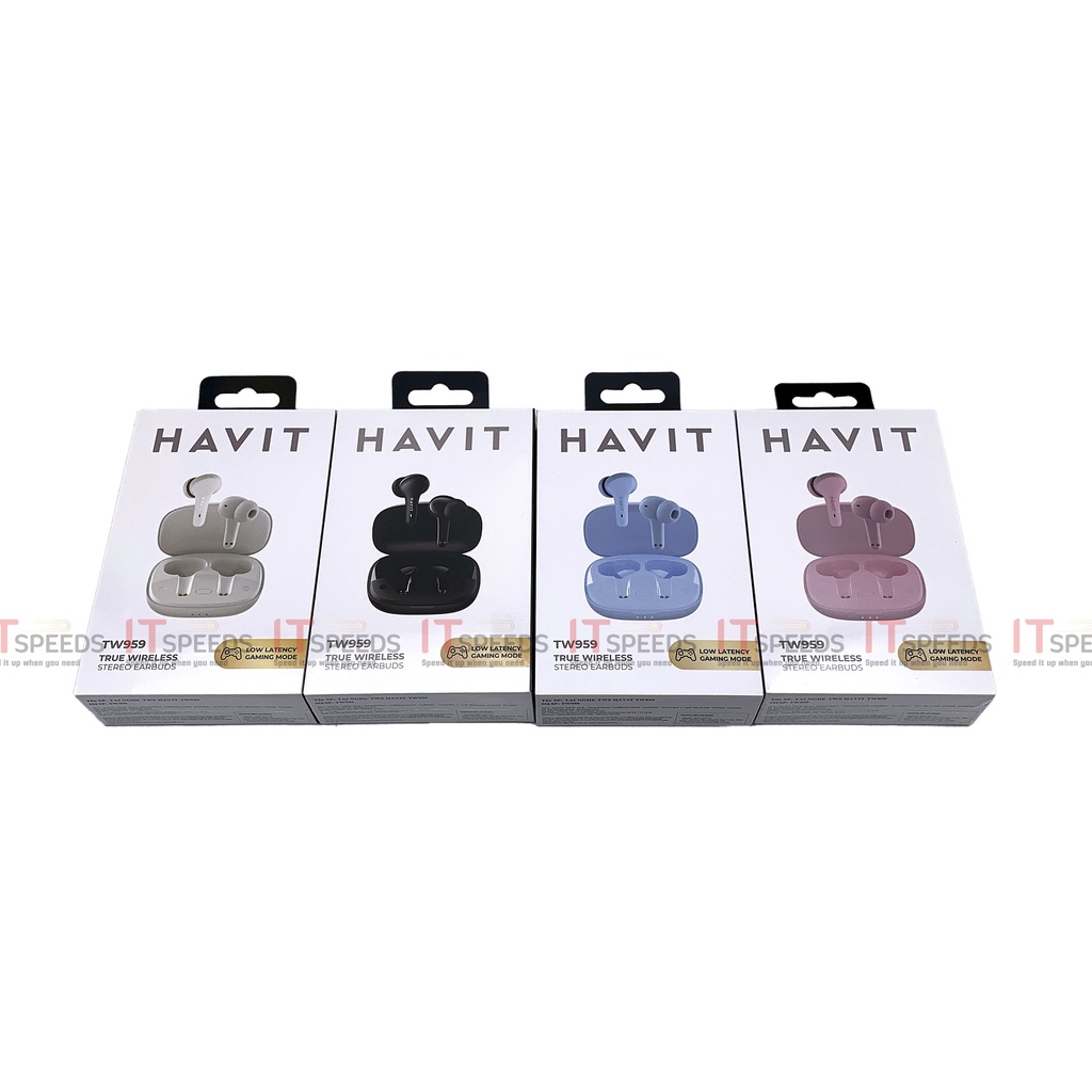 Tai nghe TWS Havit TW959, Bluetooth 5.1, Độ Trễ Lên Tới 65ms, Nghe Độc Lập, Pin Tới 20H, Kháng Nước IPX4- BH 12 Tháng