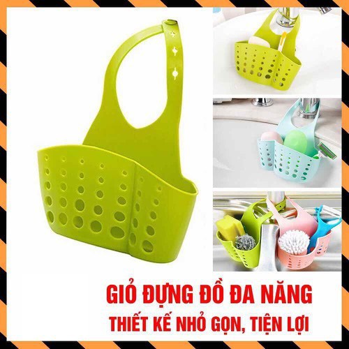 Giỏ Đựng Giẻ Rửa Bát, Giỏ Nhựa Dẻo Treo Bồn Rửa Bát Đa Năng Cho Gia Đình