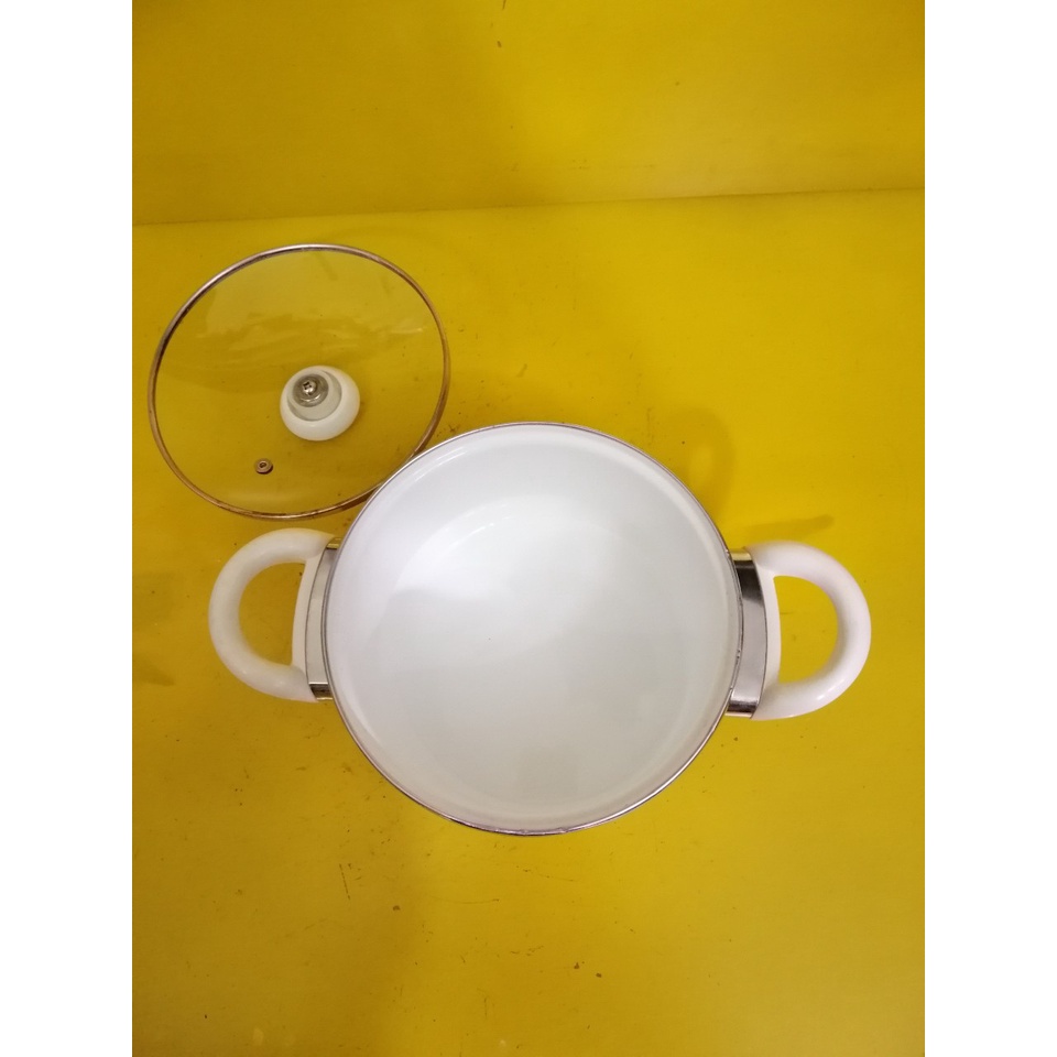 Nồi men nội địa Nhật, size 18cm, cao 10.5cm , Dùng được bếp từ
