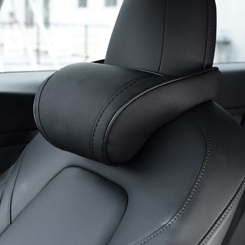 Gối Kê Cổ Bằng Cao Su Non Bọc Da Mềm Mại Cho Xe Hơi / Văn Phòng Tesla Model 3 Y X S