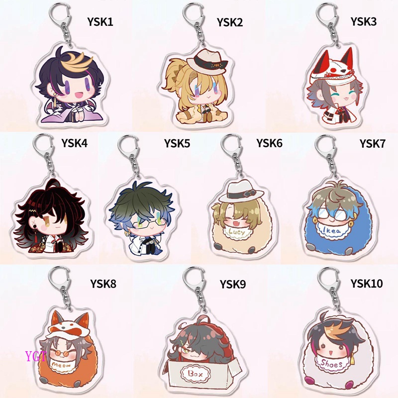 Ygt Luxiem Móc Chìa Khóa Bằng Acrylic Hình Anime Mysta Ike Vox Shu Luca Dễ Thương Cho Nữ