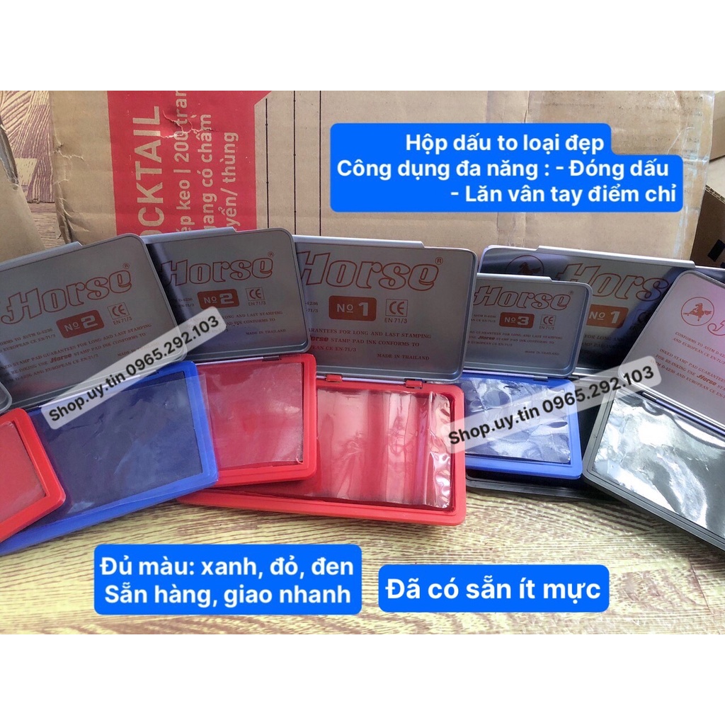 Hộp Dấu Lăn Vân Tay Điểm Chỉ Và Đóng Con Dấu Chính Hãng Xanh Đỏ Đen
