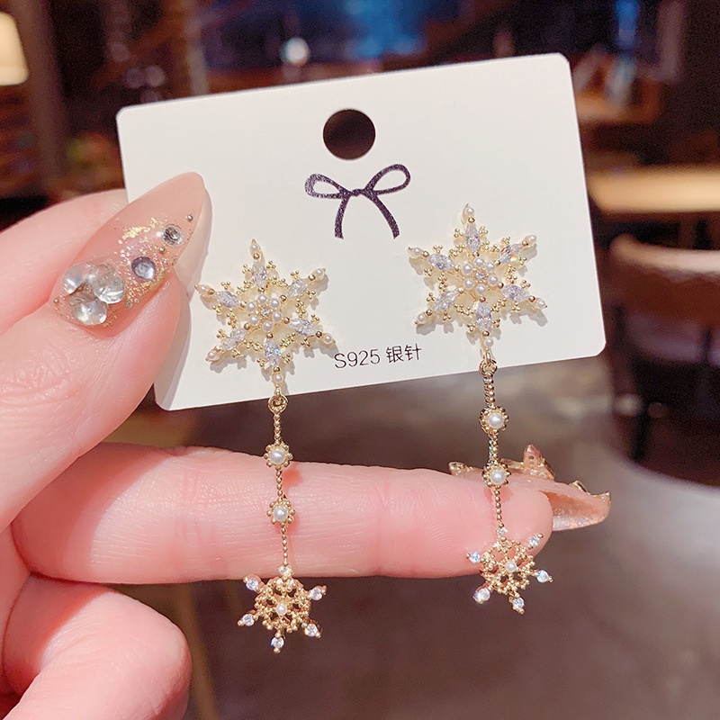 Bông tai mạ bạc 925 đính ngọc trai nhân tạo thời trang