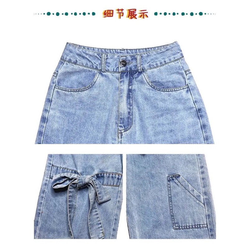 Quần bò buộc nơ