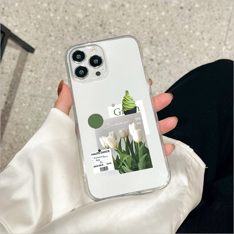 Ốp lưng iphone Ốp Điện Thoại TPU Mềm Trong Suốt Hình Kem Matcha Cho iPhone 11/12 Pro/13 Pro Max/SE2020/6/7 8 Plus/X/XR/XS Max/11 Pro Max